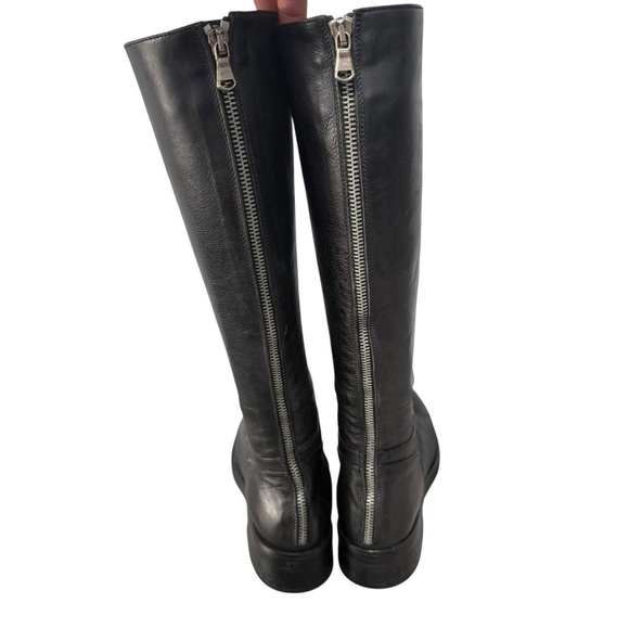 JP David Italy Black Leather Knee-High Boots - Picture 2 of 7